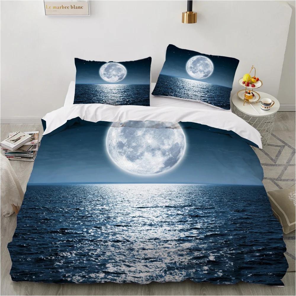 Роскошный новый стиль Луна Сказочная Галактика 3D Вселенная Космическая тематика Пододеяльник Queen Size Для Женщин Детей Спальня Украшения 70x133cm 2pcs
