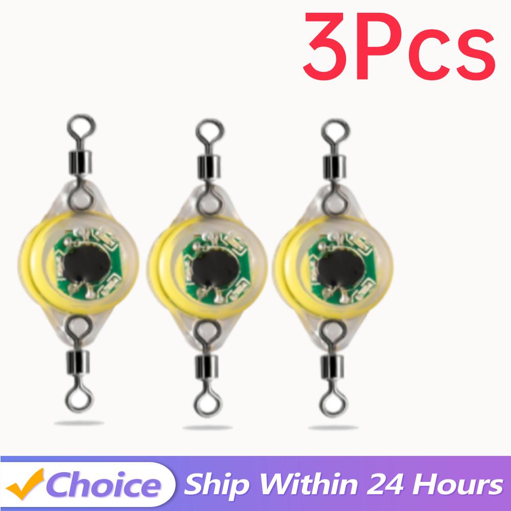 5-2PCS LED Fishing Lure Light Flashing 4Color Deep Drop Underwater Eye Shape Fishing Squid Fishing Bait Luminous Attracting Fish
