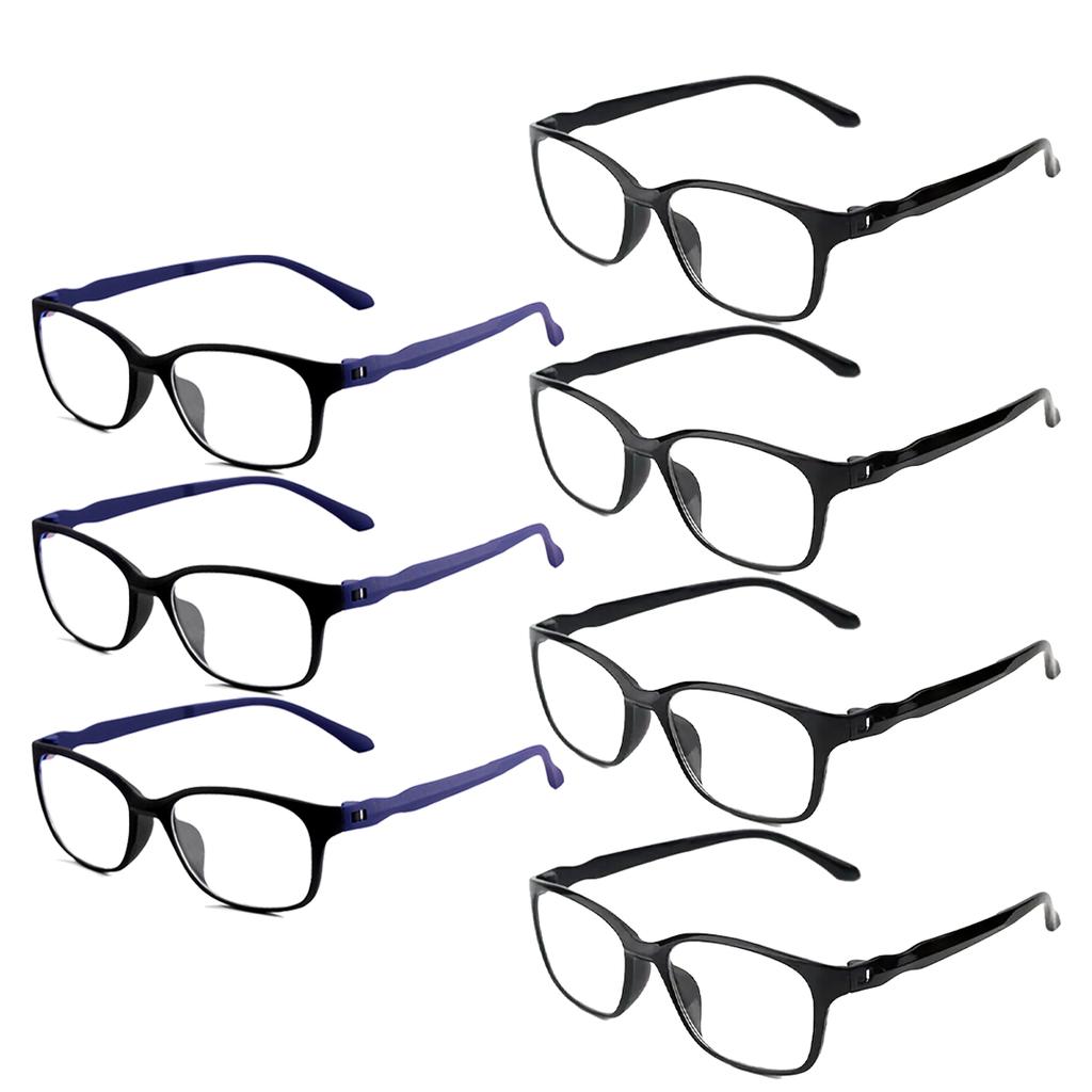 7PCS Fashion Anti-Blue Light Reading Glasses Ultra-Light Eye Protection Readers Eyewear Unisex Elegant Comfortable Presbyopia