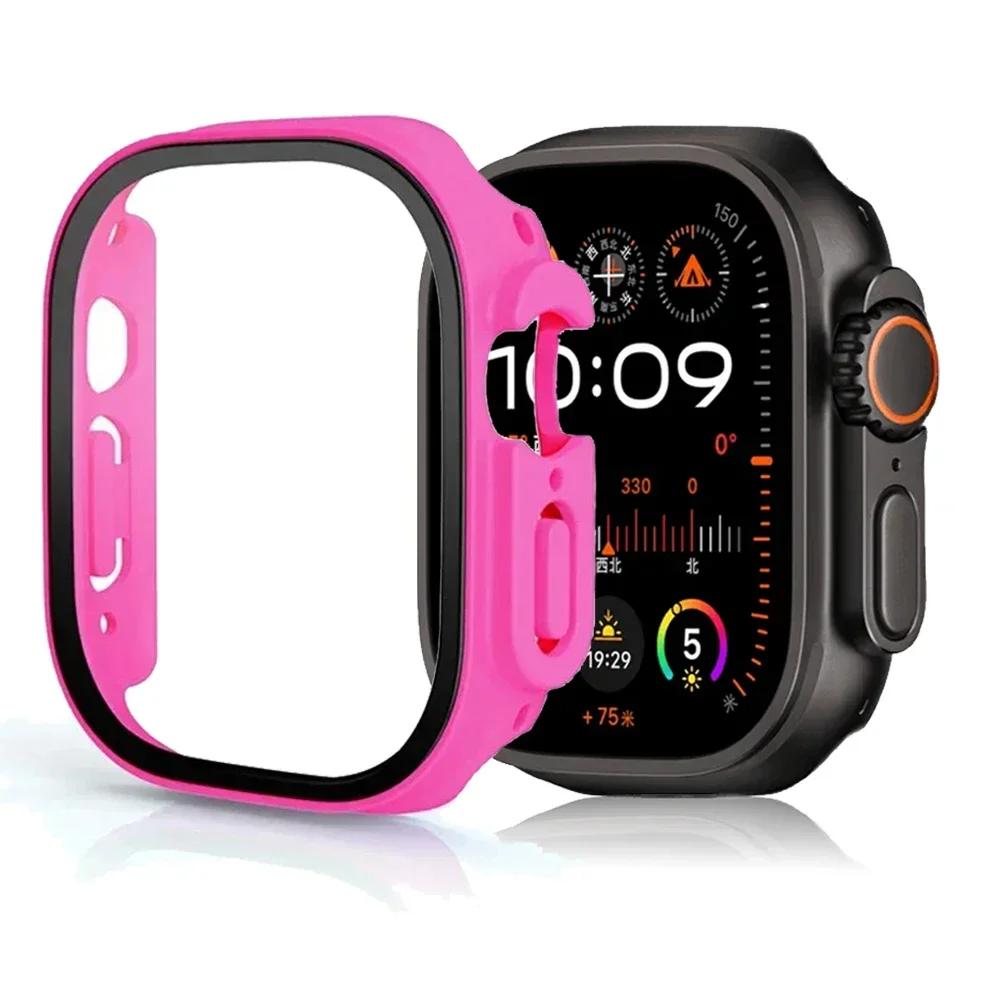 Tempered Glass+Cover For Apple Watch Ultra 3 2 1 49mm PC Bumper Screen Protector Case for iWatch Series Ultra 3 49mm Accessories