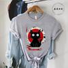 Kawaii Women Tees Cat Japanese Black Anime Cat T Shirt T-Shirt Kawaii Clothes Shirts for Women Tops Graphic T Shirts Camisetas