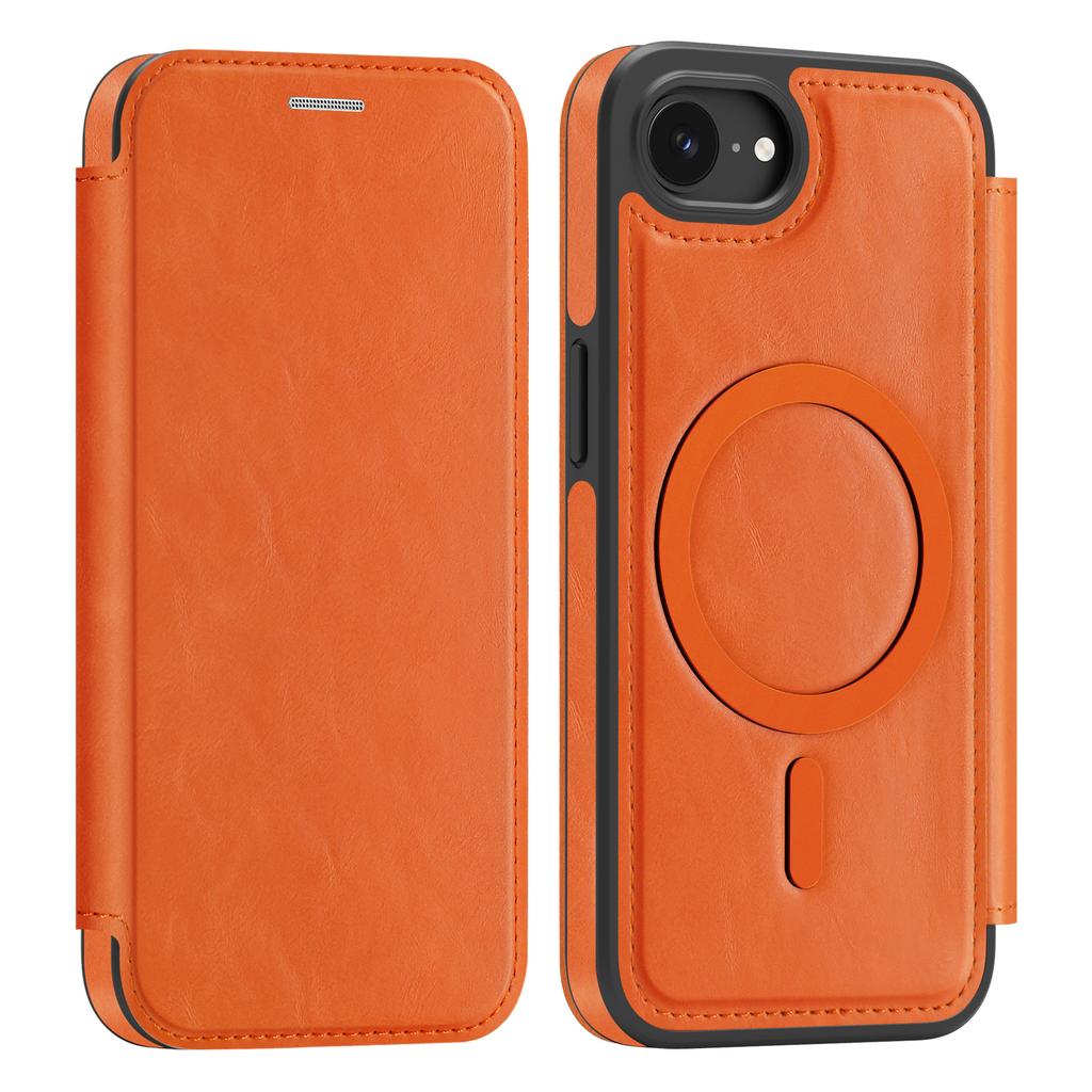 Portefeuille de luxe en cuir PU à rabat Étui magnétique pour iPhone 17 16 15 14 13 12 Pro Max 17E 16E Portefeuille porte-cartes à chargement sans fil