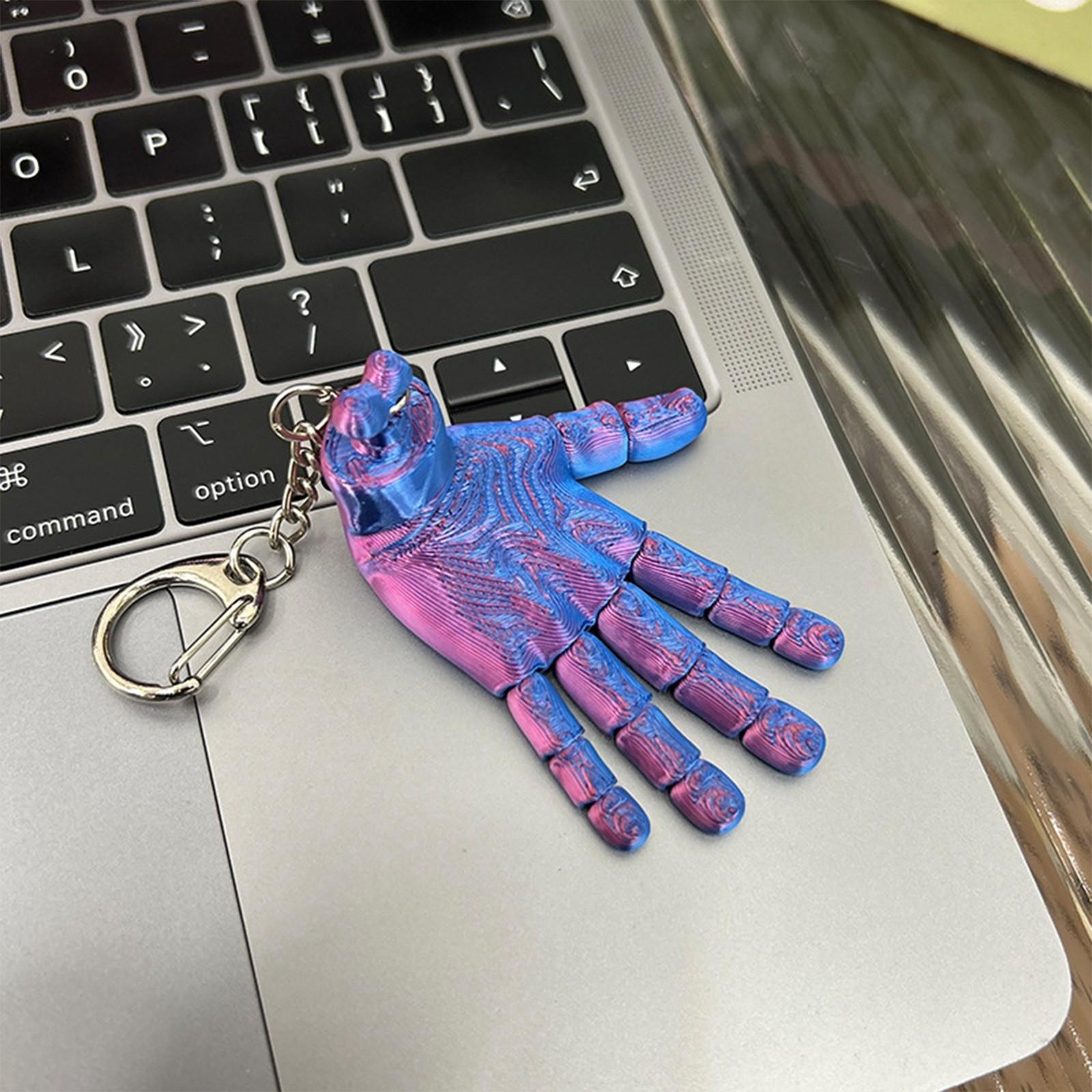 

3D-печать креативный забавный декоративный брелок с подвижными руками One Size темно-фиолетового