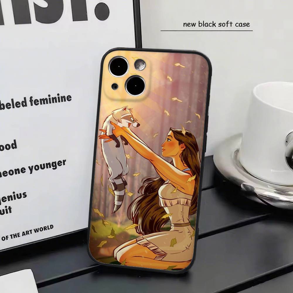 Disney Pocahontas For iPhone 13,17,11,12,16,14,15,Plus,Pro Max Soft Silicone Black Phone Case