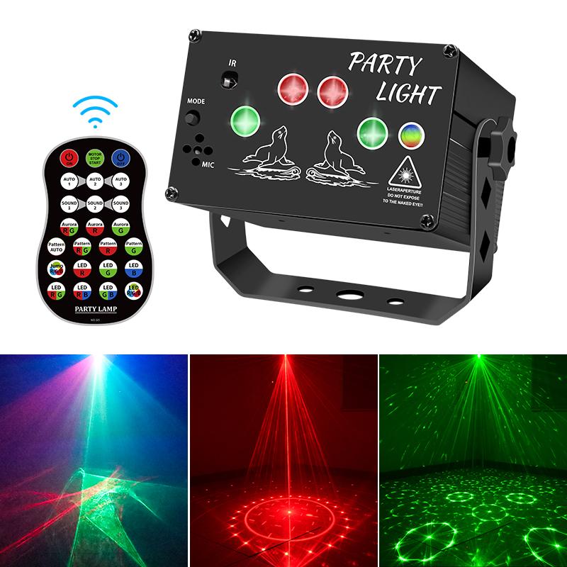 

T10 Dreamy Laser Light Stage KTV Flash Light Voice-activated Remote Control Disco Party Atmosphere Lamp A