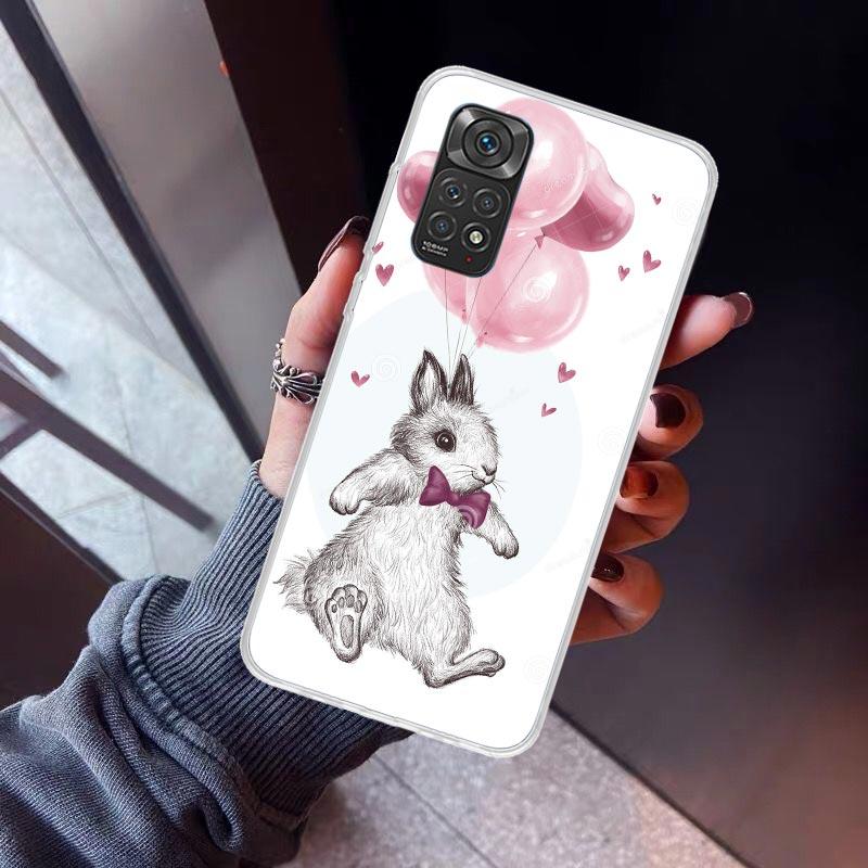Cute Bunny Baby Rabbits Phone Case for Xiaomi Redmi Note 15 14 14S 13 12 12S 11 Pro Plus 11E 11T 11S 10S 5G Soft Cover Fundas Re