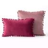 Ins Style Home Fabric Model Room Sofa Pillow Case Hair Ball Velvet Sofa Cushion Rectangular Shape
