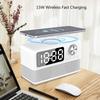 15W Wireless Charging Bluetooth-compatible Speaker with LED Mirror Clock Double Alarms Not Theft Designs Suitable for Home Office