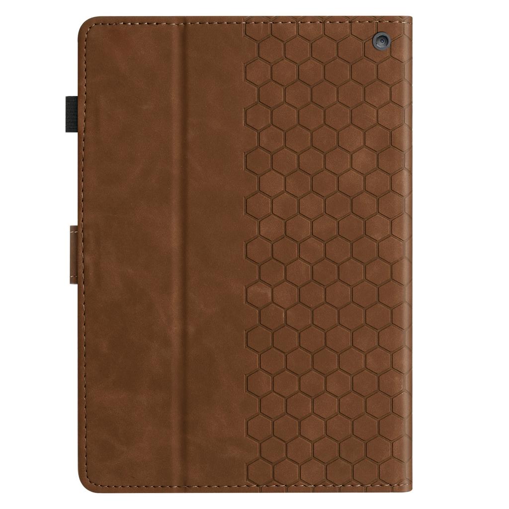 For Amazon Fire HD 10 (2021)/HD 10 Plus (2021) Case Honeycomb Printed Leather Tablet Cover with Card Slot