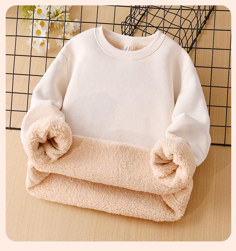 Children's Red Fleece-Lined New Year Hoodie - Thick, Warm Pullover for Medium and Large Kids