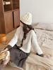 Autumn/Winter 2025 Color Block Knit Cardigan - Loose, Lazy French Style Retro Sweater