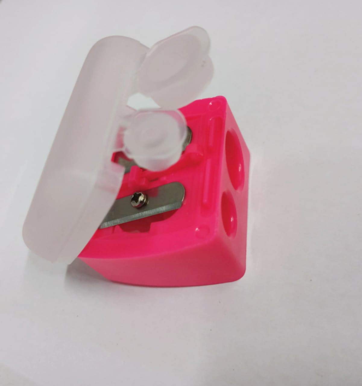 Sweetpea Double Holes Eyebrow Pencil Sharpener Makeup Tool Eyeliner Pencil Lipliner Pencil Sharpener,rubeer lid (2)