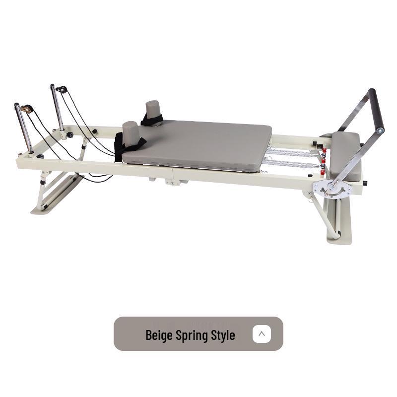 Foldable Pilates Reformer Bed with Wheels for Home Fitness and Yoga