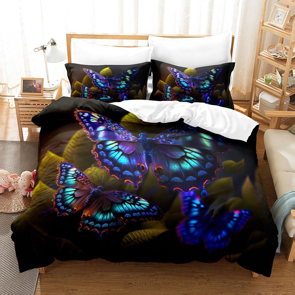 Butterfly Bedding Set 3D Women and Girls Duvet and Pillow Covers Full Size Luxury Cover Queen and King Bed Cover Gifts