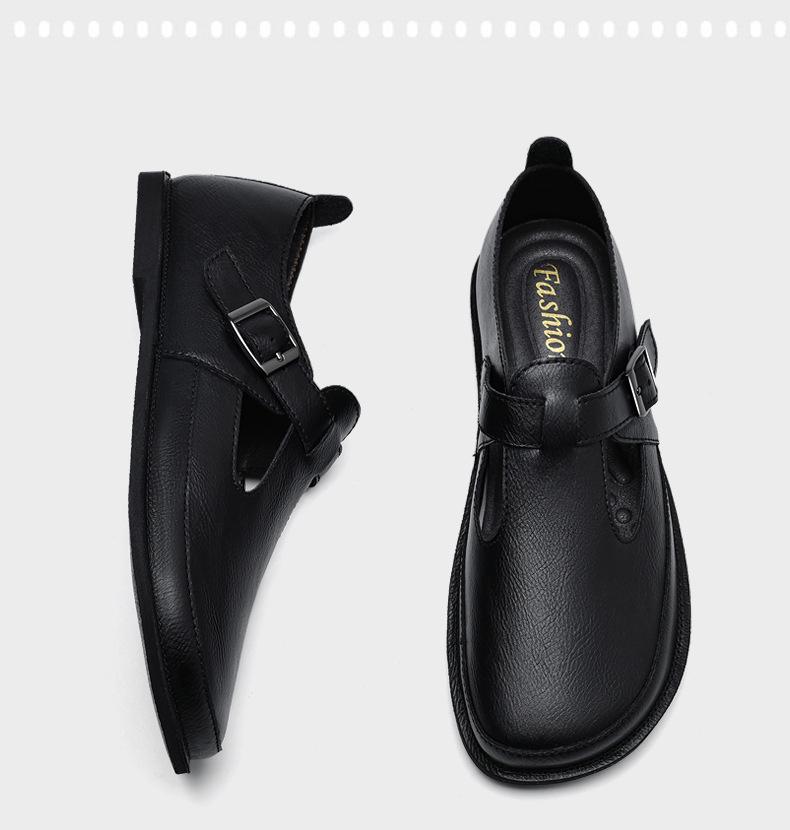 Spring Autumn 2025 Men's Business Casual Slip-On Leather Shoes with Soft Sole and Upper