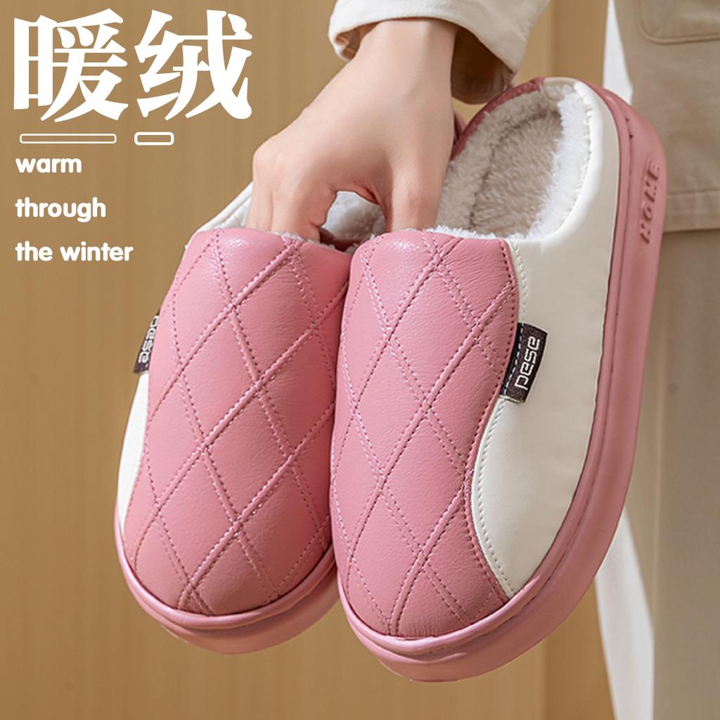 Waterproof Cotton Slippers Winter 2025 New Outdoor Wear Indoor Home Non-slip Thick Bottom Couple Cotton Drag Winter