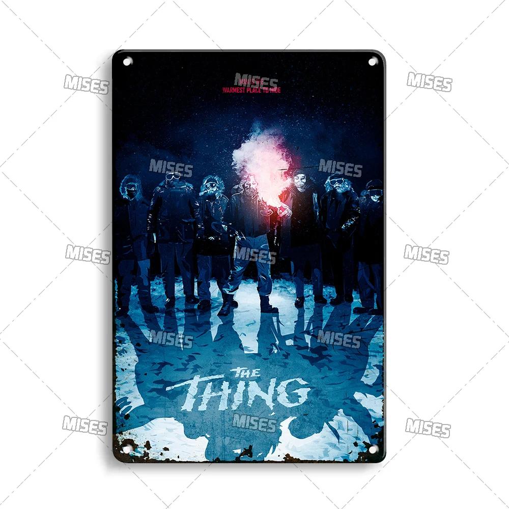 MISES Movie The Thing Metal Plaque Industrial Decor Metal Sign Vintage Metal Tin Sign Bar Home Metal Poster Old Decorative Plate