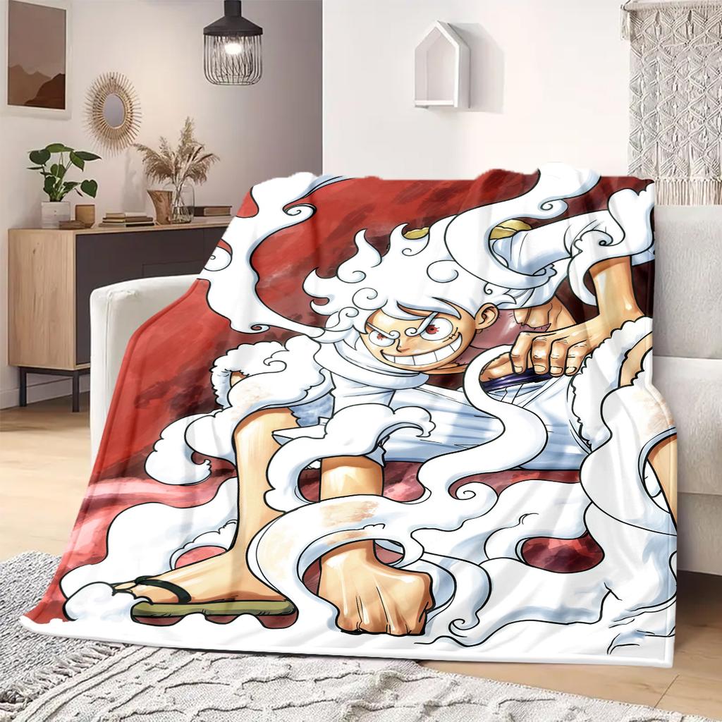 Luffy D Cartoon Print Blanket Warm Comfortable Flannel Blanket Suitable for Bedrooms,Sofas, Beds,Chairs,Travel -QIAO54