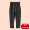 Fleece Pants for Middle-Aged & Elderly Women: Elastic Waist, High-Waisted, Straight-Leg, Loose Fit for Spring & Autumn Wear.