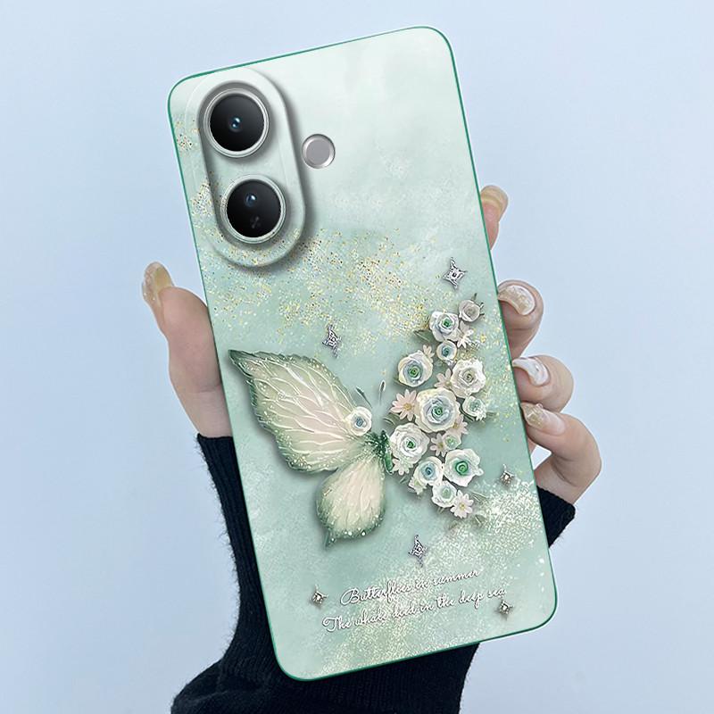 Case For Vivo V60 Lite Cute Panda Sweet Girls Cats Liquid Silicone Soft Back Cover For VivoV60Lite 5G Bumper Protective Casing