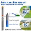 Deep Well Submersible Pump Stainless Steel Water Pump 370W 5.3 M³/h 50 M