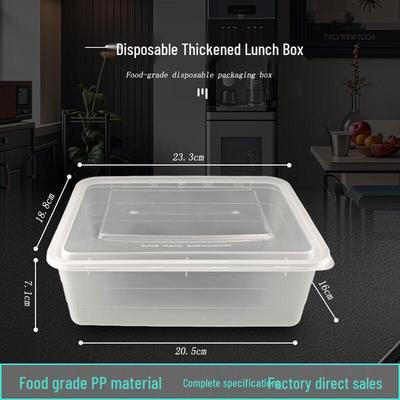 2600ml Disposable Frosted Rectangular Food Container