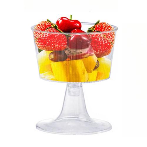 Hinniuy Disposable Plastic Cups, 50-Piece Set, Clear Mini Cups, Clear Plastic Cups, Dessert Cups, Salad Cups, Jelly Cups, Parfait Cups, Disposable Dri