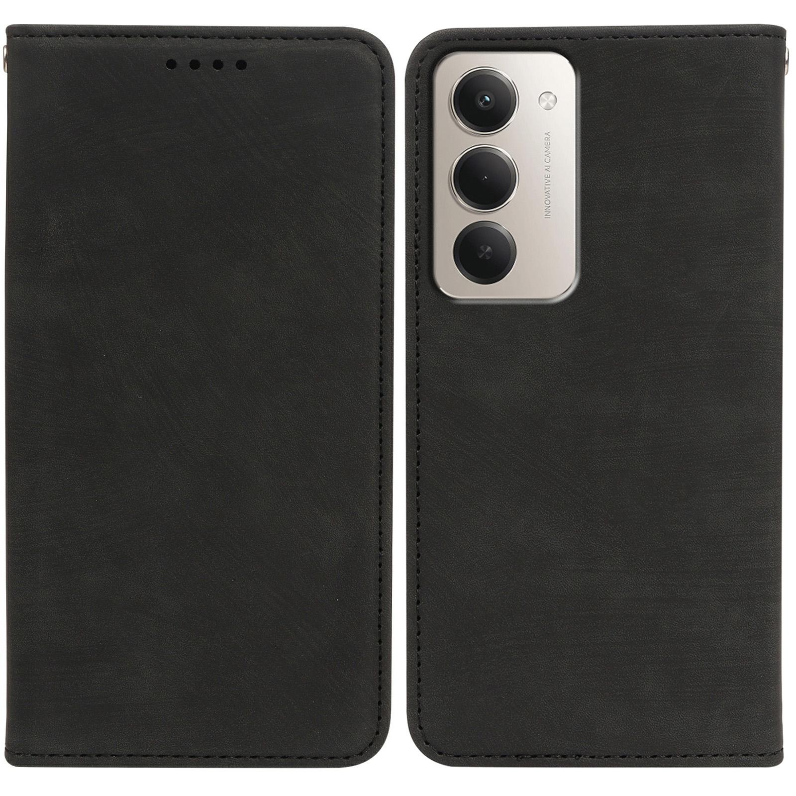 

Чохол для Xiaomi Redmi 15 5G Міцний Магнітний Шкіряний Гаманець Чохол для Телефону зі Смугастою Текстурою Black