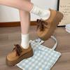 Fashion Lace-up British Style Platform Small Leather Shoes Women's 2025 New Spring and Autumn with Skirt Round Head Mary Jane Single Shoes