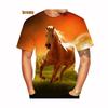 New Fashion Horse 3D Printied Mens and Women T Shirts Animal Horse Printied Casual Loose Short Sleeve Size XS-5XL