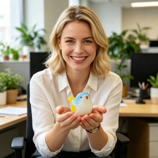 Simulated Bird Squeeze Toy Anxiety Relief Sparrow Sensory Fidget Toy Slow Rising Office Workers Relaxation Stress Ball