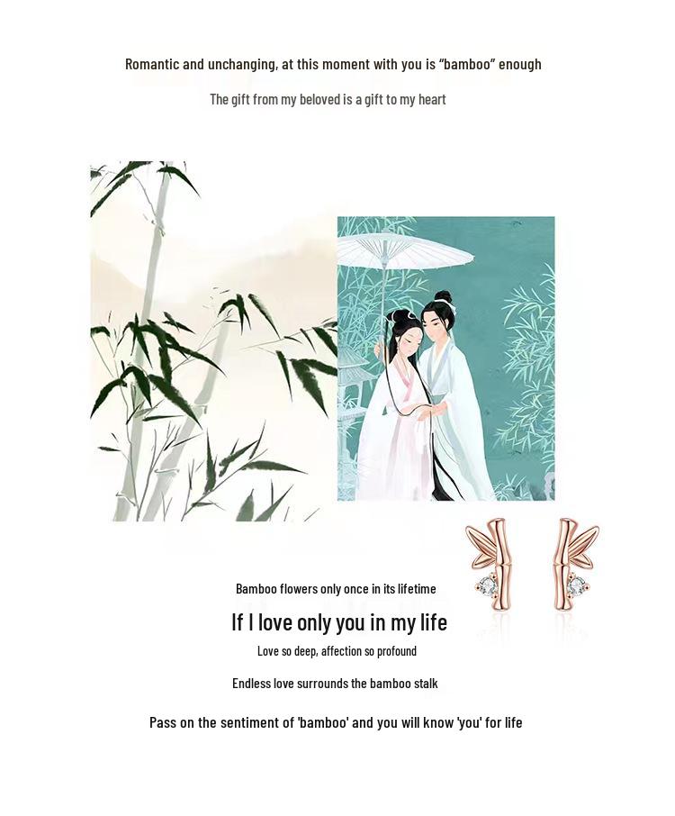 Bambusknoten Damen Sterling Silber S925 Ohrstecker - Trendiger und eleganter Sommerschmuck