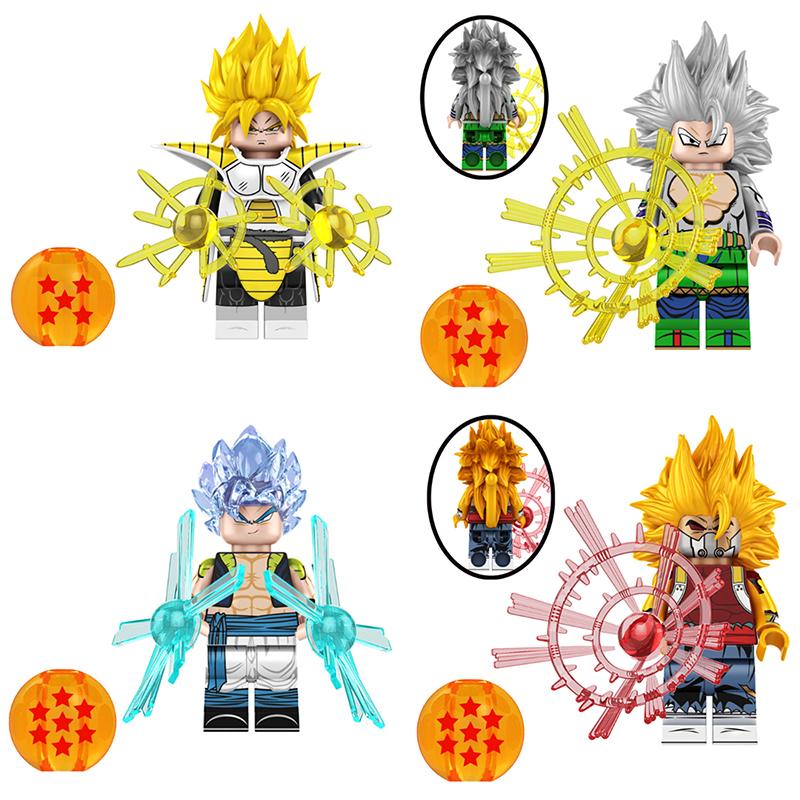 1/8ks Kreslená Anime Mini Akční Figurka Panenka Stavební Kostky Anime Postavy Goku Super Saiya Birusu Model Dětské Hračky Dárky