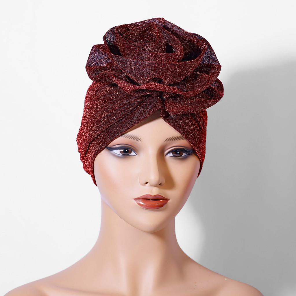 

Ladies Floral Head Cover With Polished Fabric For Birthday And Festival Gift Ideas RoseRed