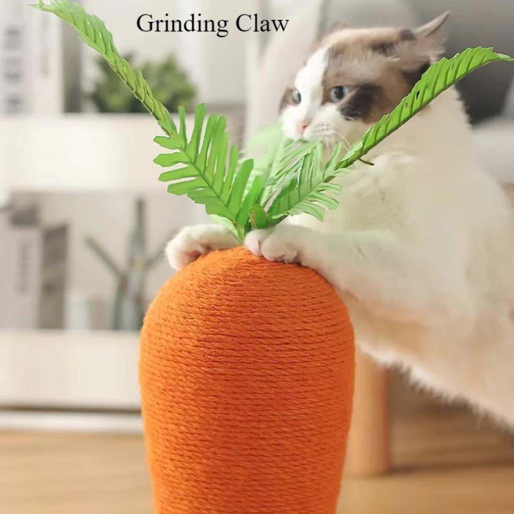 Carrot Cat Tree Cute Sisal for Cat Scratch Board Household Upright Climbing Cats Frame Fun Toys  Moisture Resistant Pet Supplies