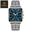 New Fashion Men Watch Luminous Waterproof Chronograph Date Man Wristwatch Square Stainless Steel Quartz Men'S Watches Reloj