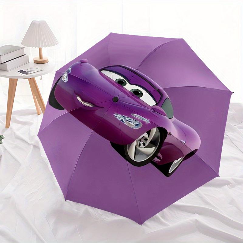 Cars Automatic Umbrella Tri fold Portable Umbrella, Best Holiday Gift for Men and Women, Durable Iron Frame, Playful Design, Sturdy and Du
