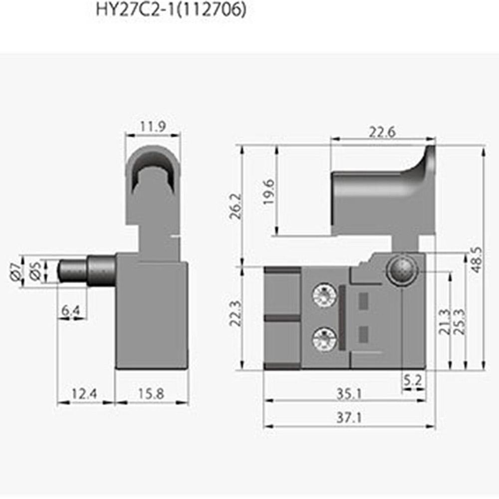 KEDU HY27C2-1 Elektrischer Einrast-Druckknopfschalter für Trennschleifer, Hammer, Kreissäge