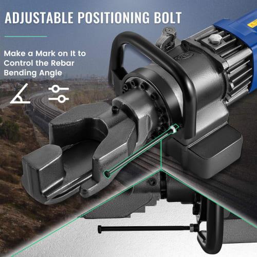 Huanyu RB-16 Electric Rebar Bender, 4-16mm, Portable Bender, 0-130 Bending, Hydraulic Tool for Copper, Carbon Steel, Round Bar, Threaded Steel, Etc.