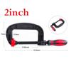 2/3/4 Inch Woodworking G-shaped Clip Clamp Strong Clamping Force Plastic Rubber Clamp Adjustable Fixing Clip Hand Tools