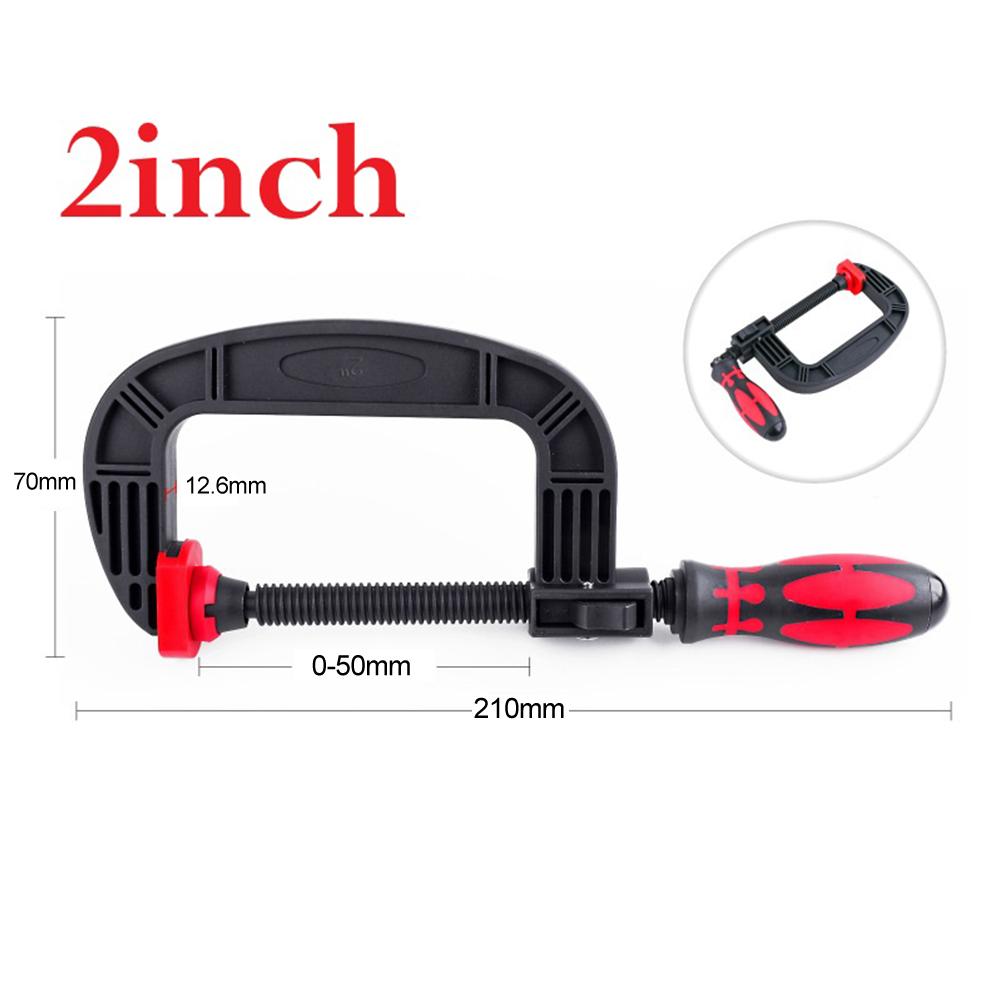 2/3/4 Inch Woodworking G-shaped Clip Clamp Strong Clamping Force Plastic Rubber Clamp Adjustable Fixing Clip Hand Tools
