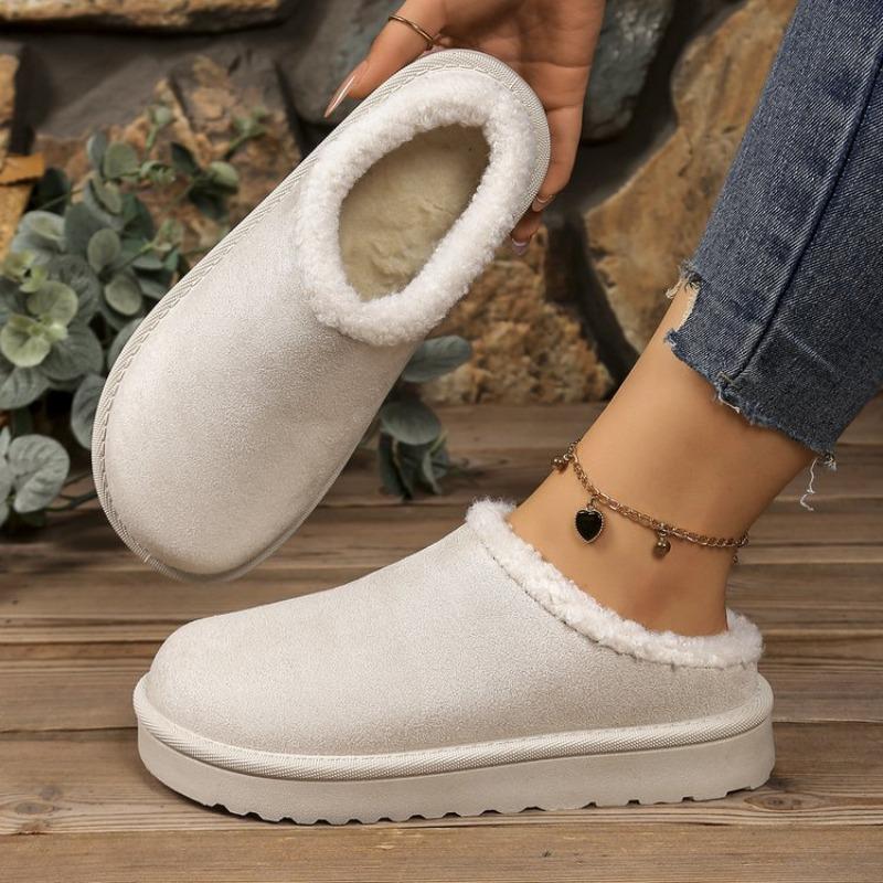 New Women Platform Snow Slippers Warm Cotton Designer Shoes Women Non-slip Comfortable Slip On Ankle Slippers Zapatos De Mujer