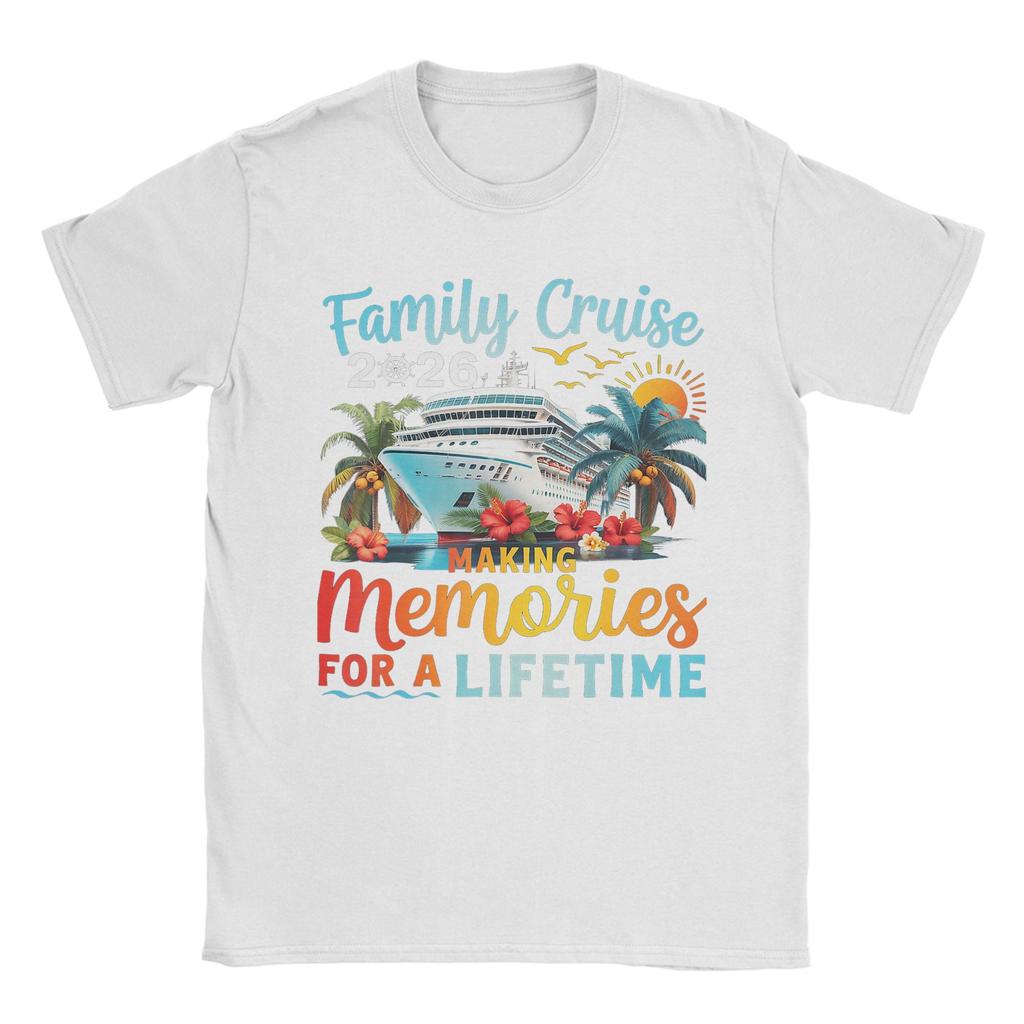 Unisex T-Shirts Familienkreuzfahrt 2026 Familienkreuzfahrt Urlaub Sommerparty Lustiges Baumwoll-T-Shirt Kurzarm T-Shirts Kleidung