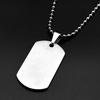 Collier Pendentif Plaque Militaire Texture Craquelée Acier Inoxydable pour Femmes Hommes Couleur Dorée Chaîne Géométrique Perles Bijoux Cadeau