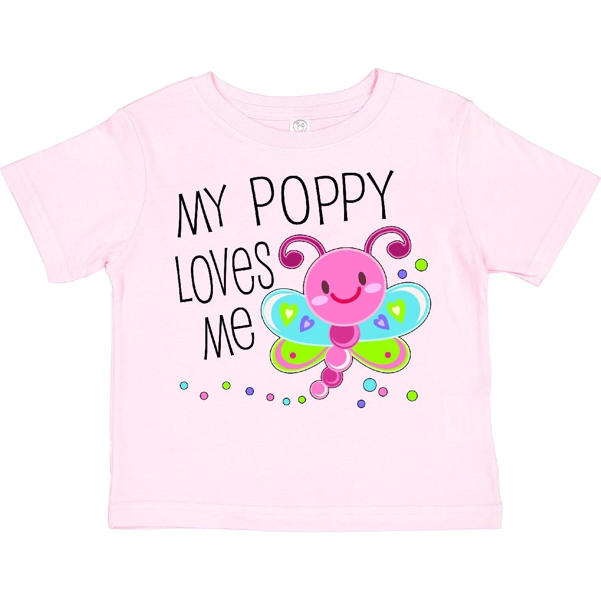 Inktastic My Poppy Loves Me- Cute Dragonfly Toddler T-Shirt Family Papa Grandpa 110