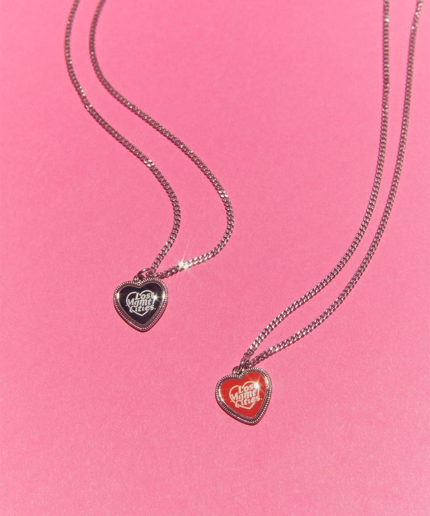 Lmc Heart Typo Pendant Necklace Red