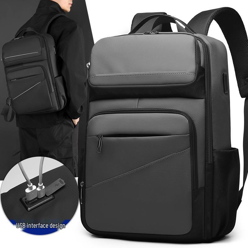 Expandable Waterproof Men's Large Capacity Laptop Backpack for Travel and School