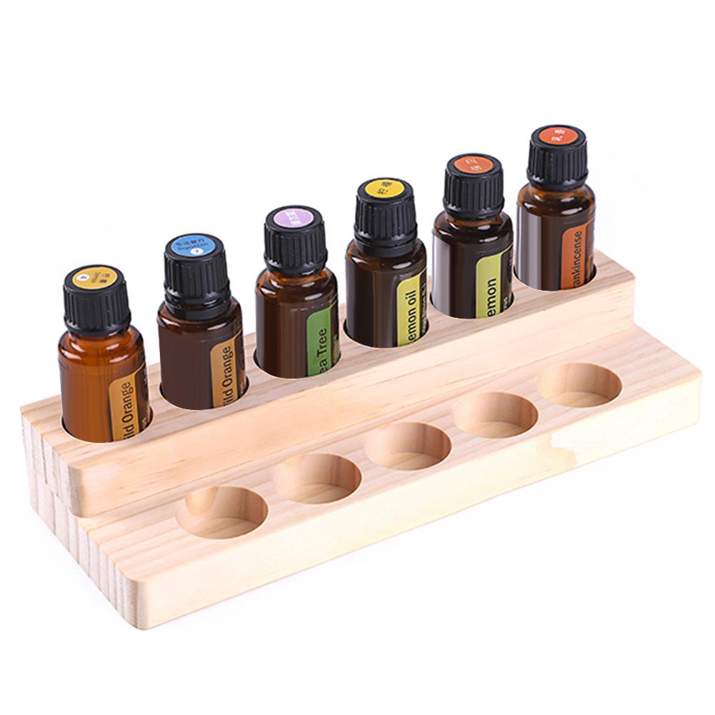 Natural Wood Essential Oil Display Stands Holder Rack Storage Organizer For 30 Slots 5-15ml Bottles Perfume Storage Tray
