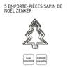 Emporte-pièce - zenker - lot de 5 - forme de sapin - acier inoxydable - dimensions variées