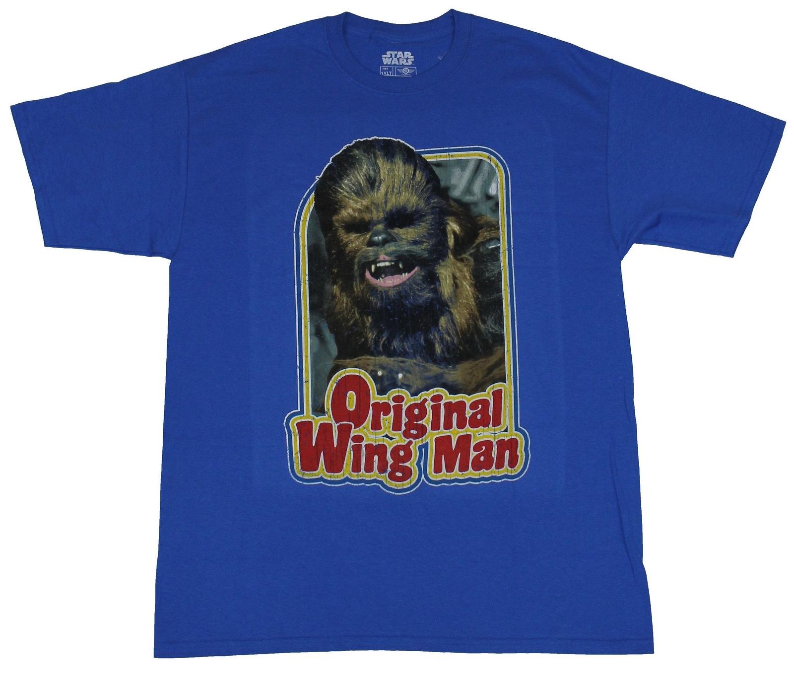 Star Wars Adult New T-shirt Original Wing Man Chewbacca Over Word Pic L